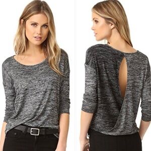 Rag & Bone Long Sleeve Open Back Mia Black White Knit Top Women’s Size L